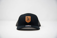 Load image into Gallery viewer, Brims Leather Logo Trucker Hat
