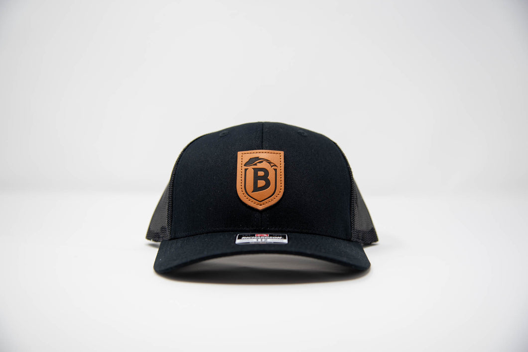 Brims Leather Logo Trucker Hat