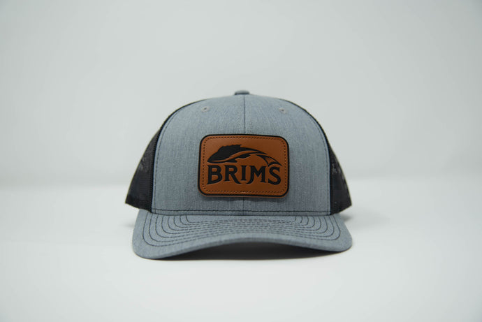 Brims Leather Logo Trucker Hat