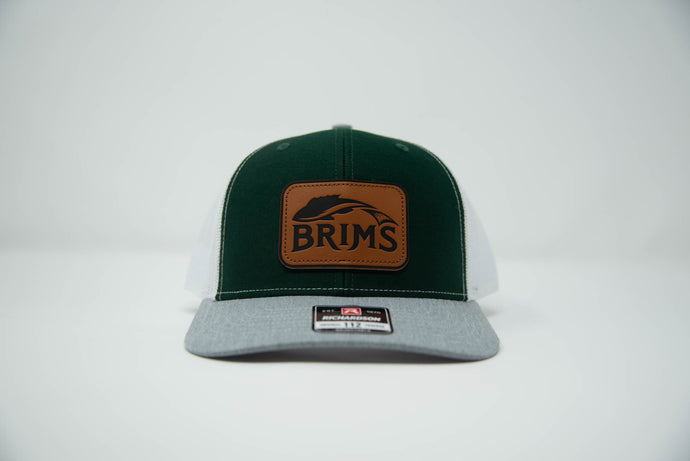 Brims Leather Logo Trucker Hat