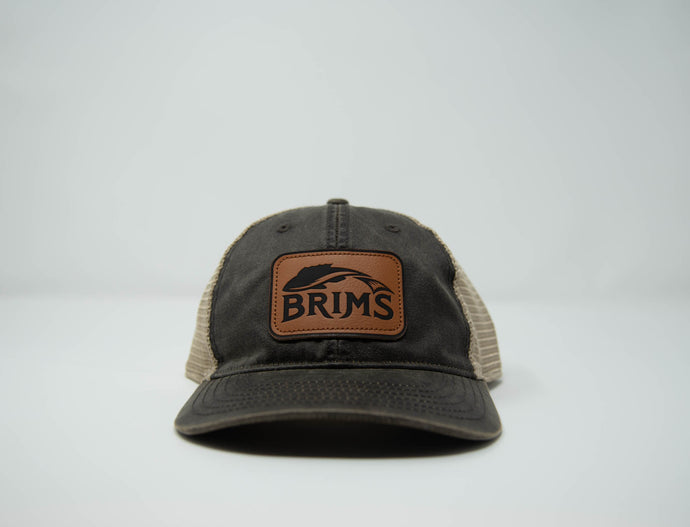 Brims Leather Logo Trucker Hat