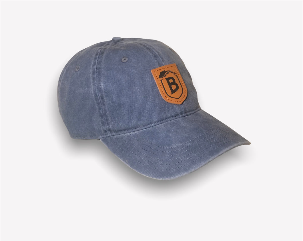 Leather Badge Denim Dad Hat