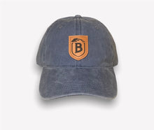 Load image into Gallery viewer, Leather Badge Denim Dad Hat
